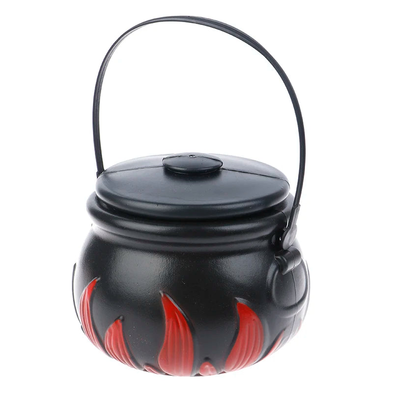 New 1PCS Halloween Candy Pot Halloween Cauldron Novelty Halloween Bucket Ornament Witch Toy Candy Gift Box