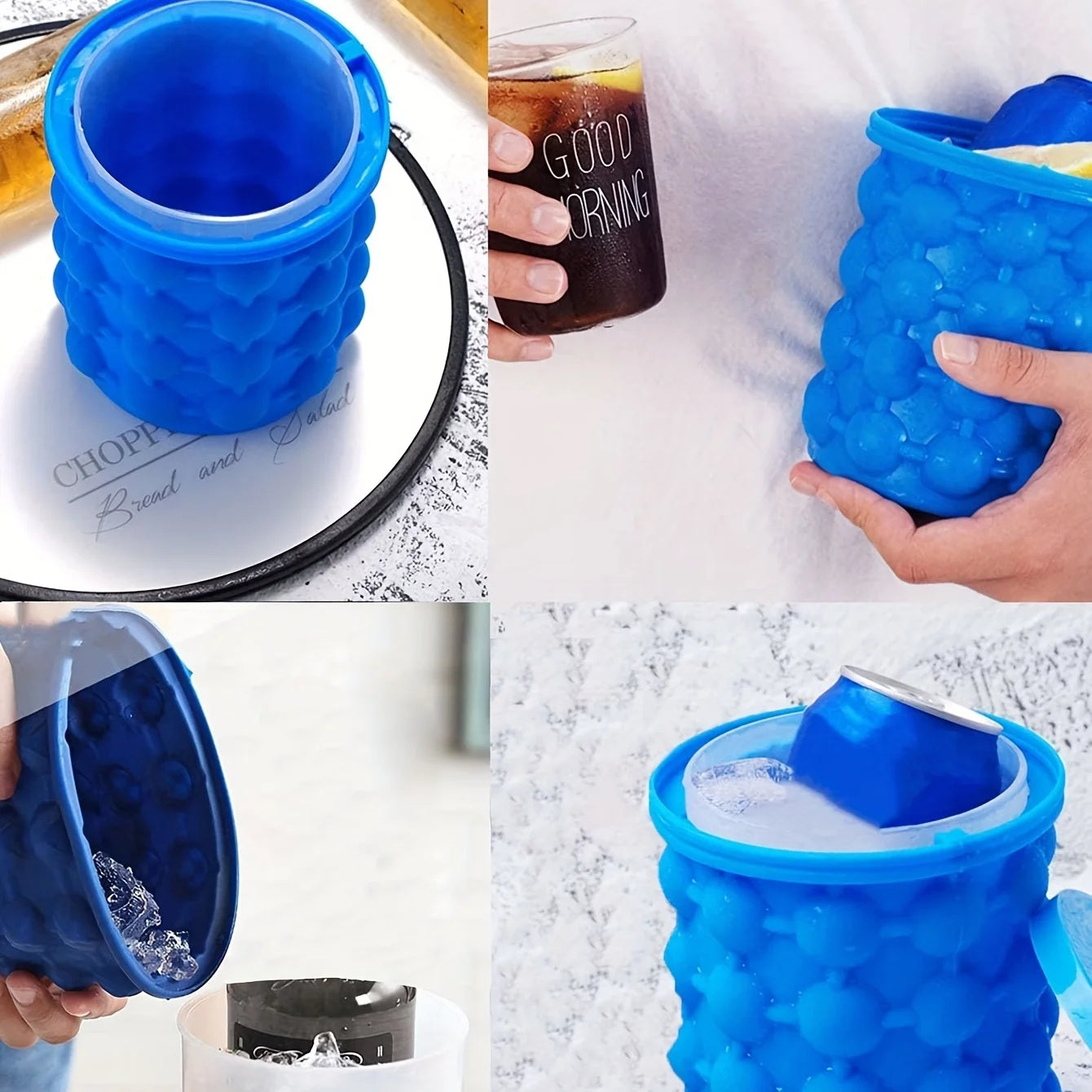 1Pc, Ice Bucket, 2-In-1 Silicone Ice Bucket and Cube Tray, Perfect for Bars, Clubs, Restaurants, and Home Use