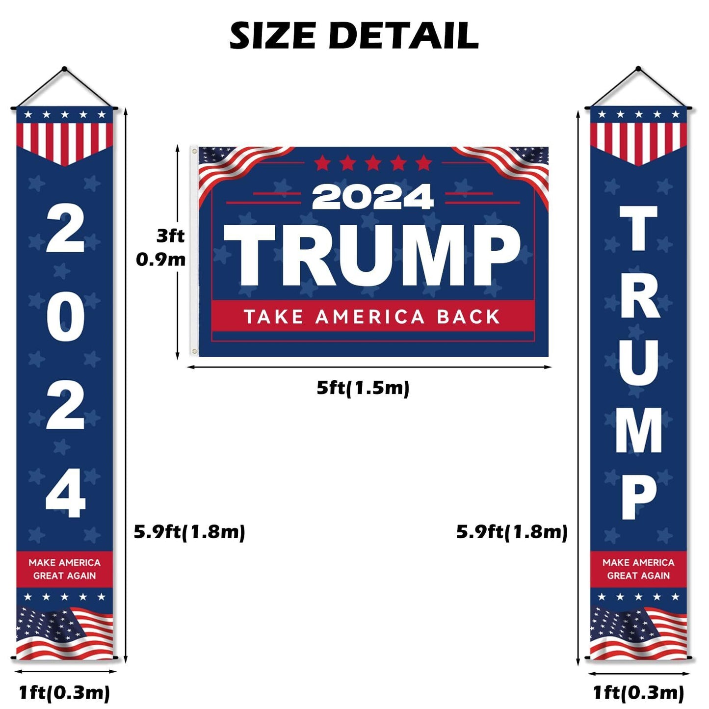 Trump 2024 Flag 3X5Ft Trump Flags with MAGA Large Hanging Banners Heavy Duty ...